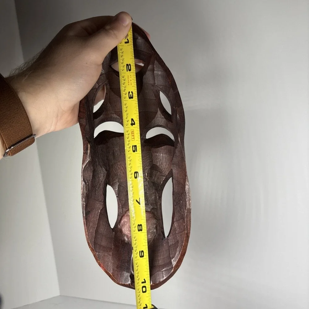 Hand‎ Carved Wooden Tribal Mask Pair Wall Hanging Unbranded